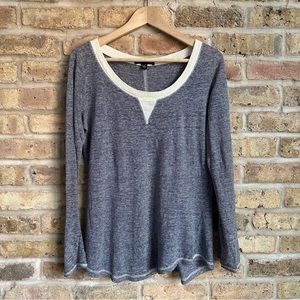 Banana Republic Navy & Cream 100% Linen Lightweight Sweatshirt